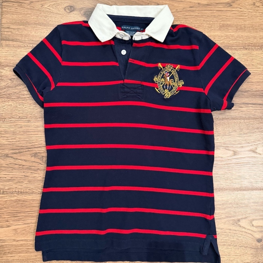 Vintage Women’s Ralph Lauren Short Sleeve Polo Large Crest Size Large EUC